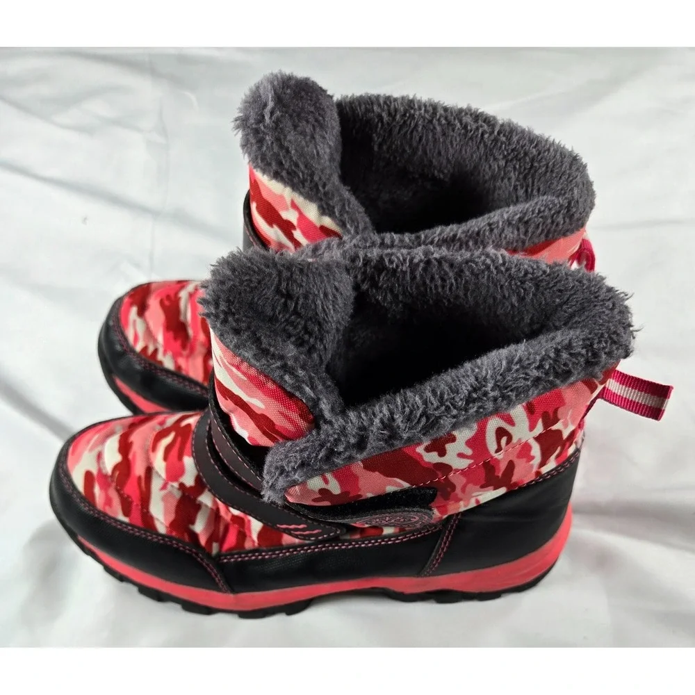 Ubfen Girls 36 Pink Camouflage Snow Boot Fleece Lined 5.5 6 Womens